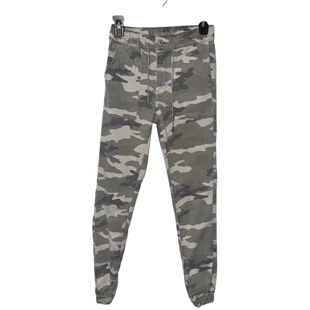 American Eagle Outfitters Women's Skinny Camo Jogger Jeans - Olive Green & Gray